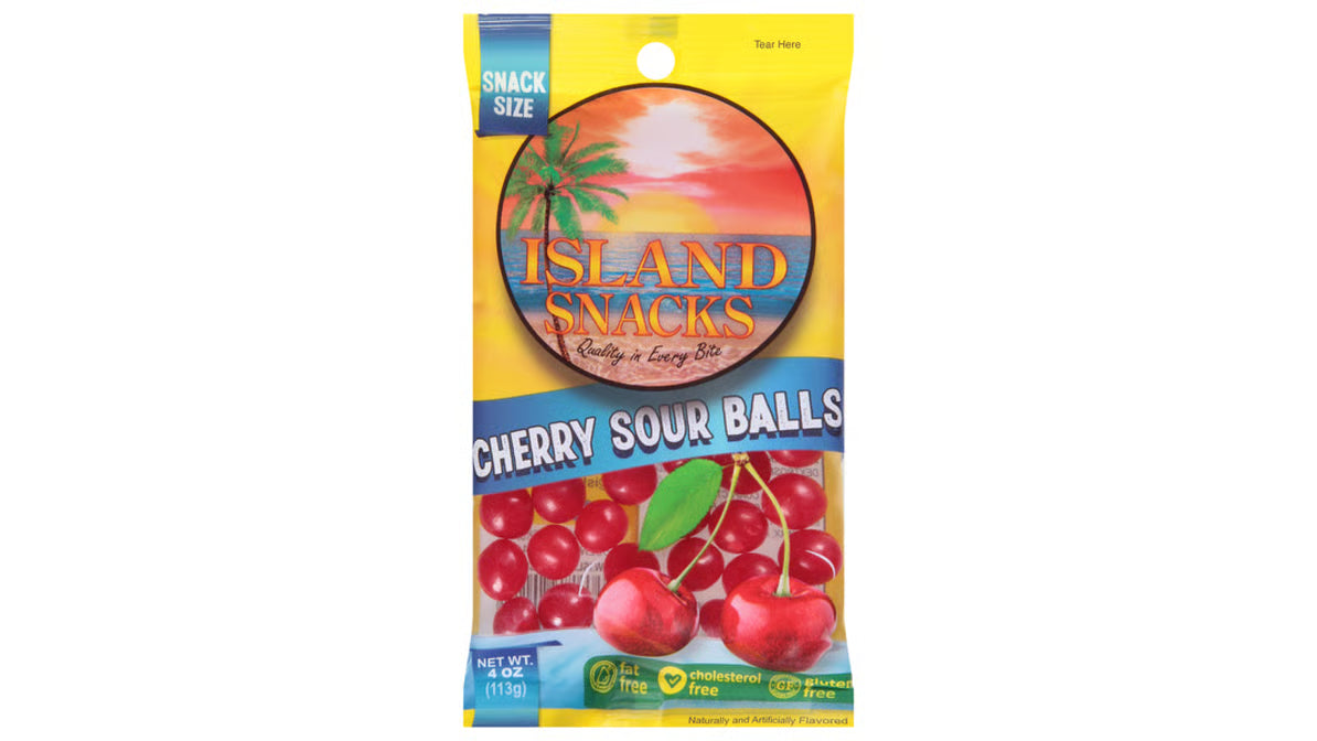 Island Snacks Cherry Sour Balls 3oz image 1