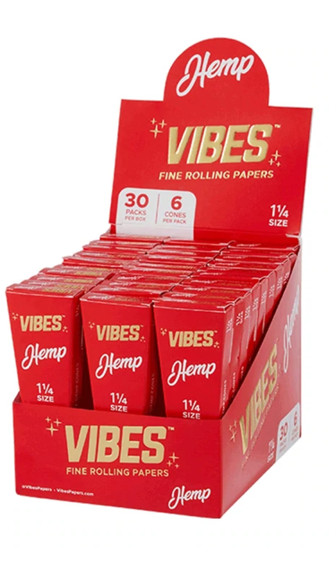 Vibes Pre Rolled Cones 1 1/4 Size Natural image 2