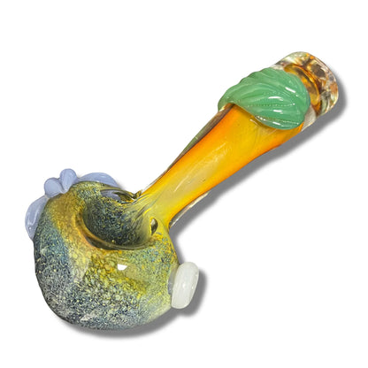5" Pointed Fumed Flower w/ Leaf Bowl Hand Pipe image 2