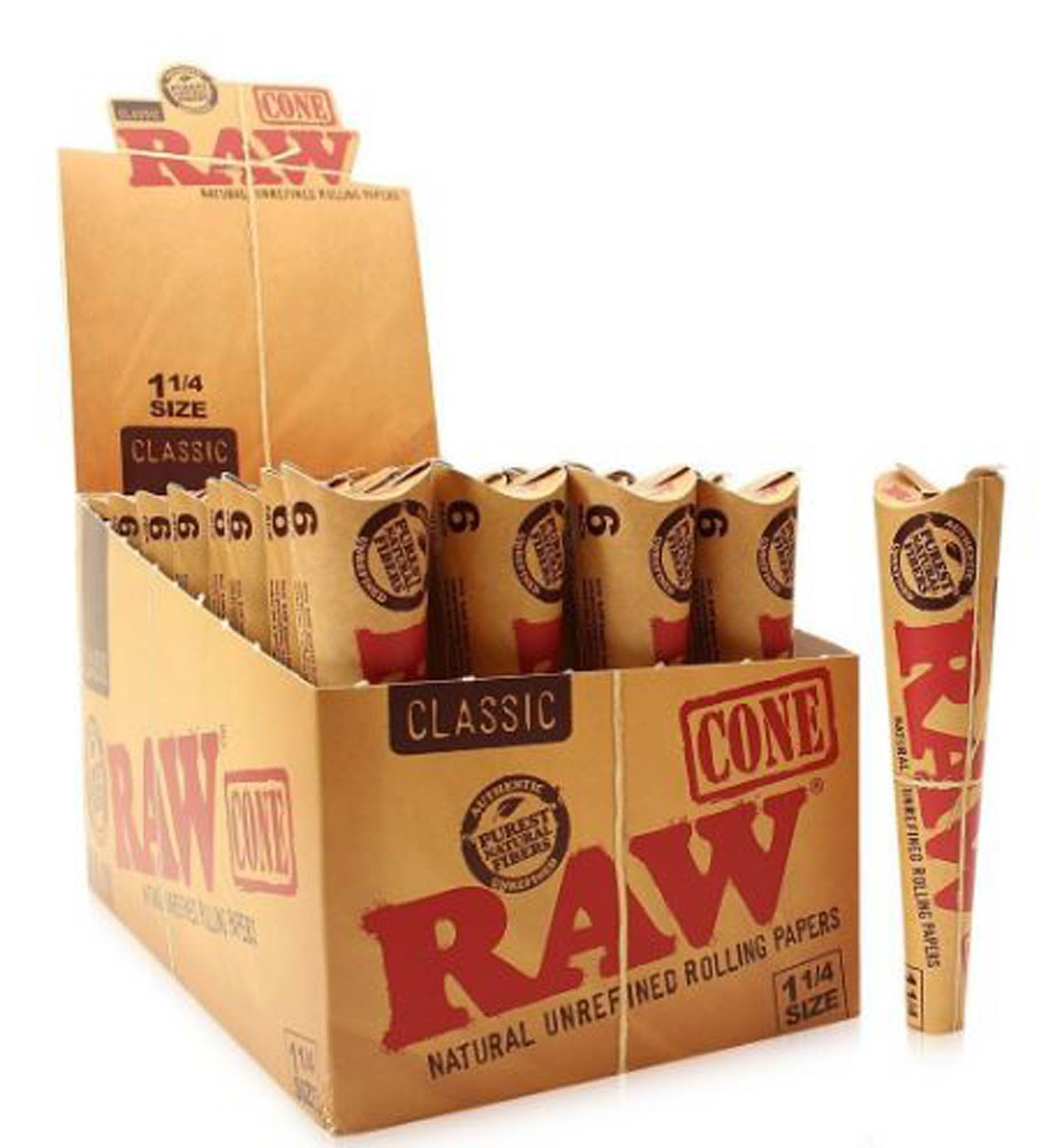 Raw Classic Cones 1¼ - 6 Cones Per Box image 0