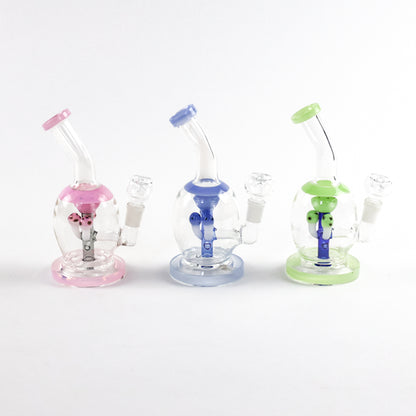 Mushroom Bent Neck 14mm Glass Water Pipe Green image 2
