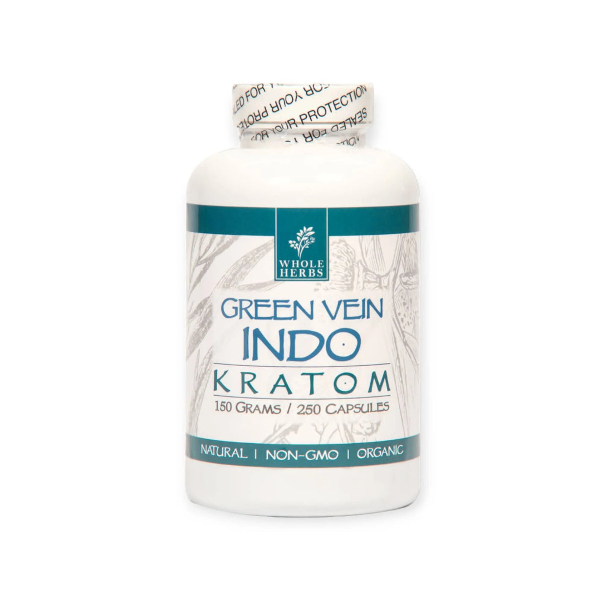 Whole Herbs Kratom 150g 250 caps - Green Vein Indo image
