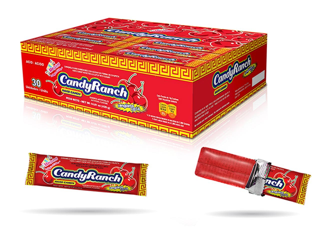 Candy Ranch Hard Candy Pinta Lengua .42oz - Cherry image