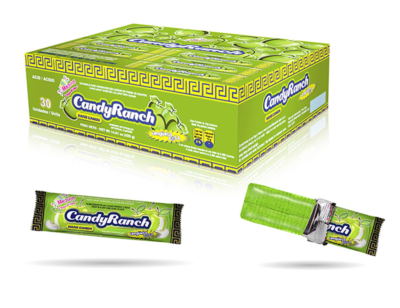 Candy Ranch Hard Candy Pinta Lengua .42oz - Green Apple image