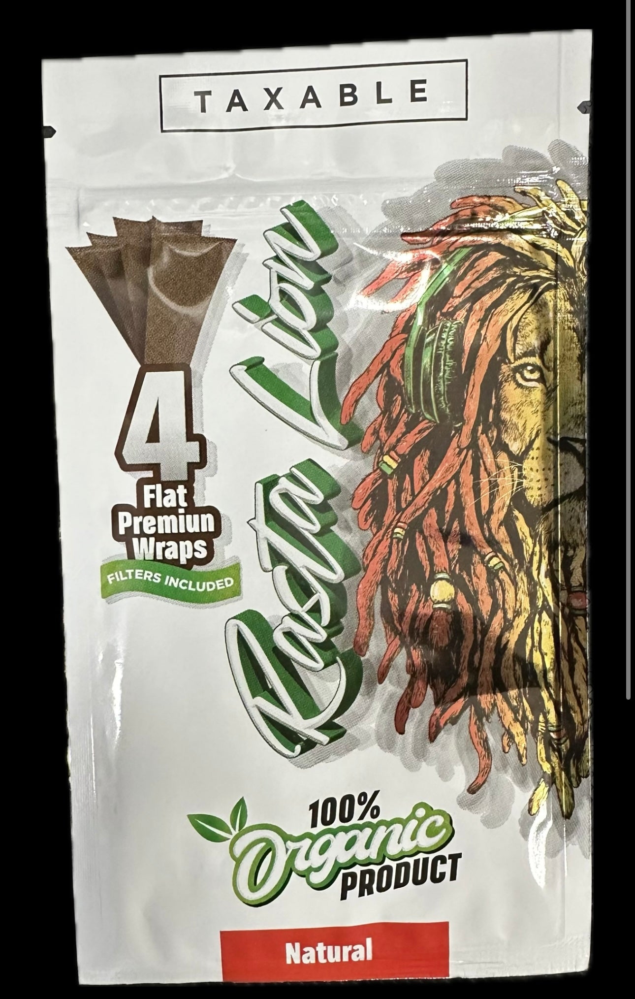 Flat Wrap 4ct Rasta Lion Single Pouch image 1