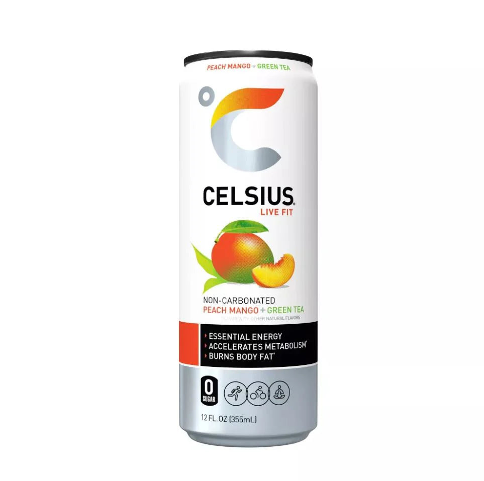 Celsius 12oz Live Fit - Peach Mango Green Tea image