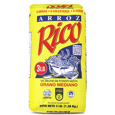 Arroz Rico Grano Mediano 3lbs image 0