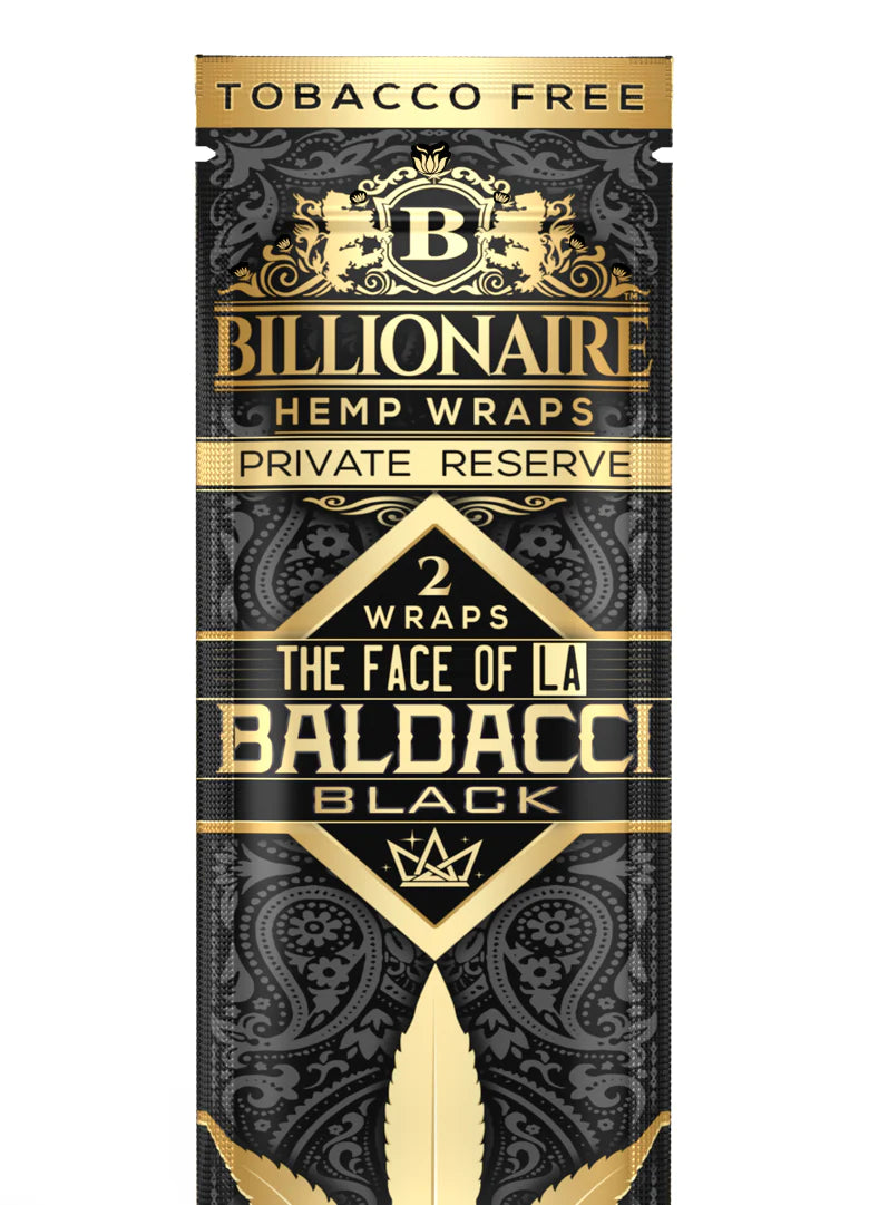 Billionaire Hemp Wraps Single Pouch - Baldacci Black image