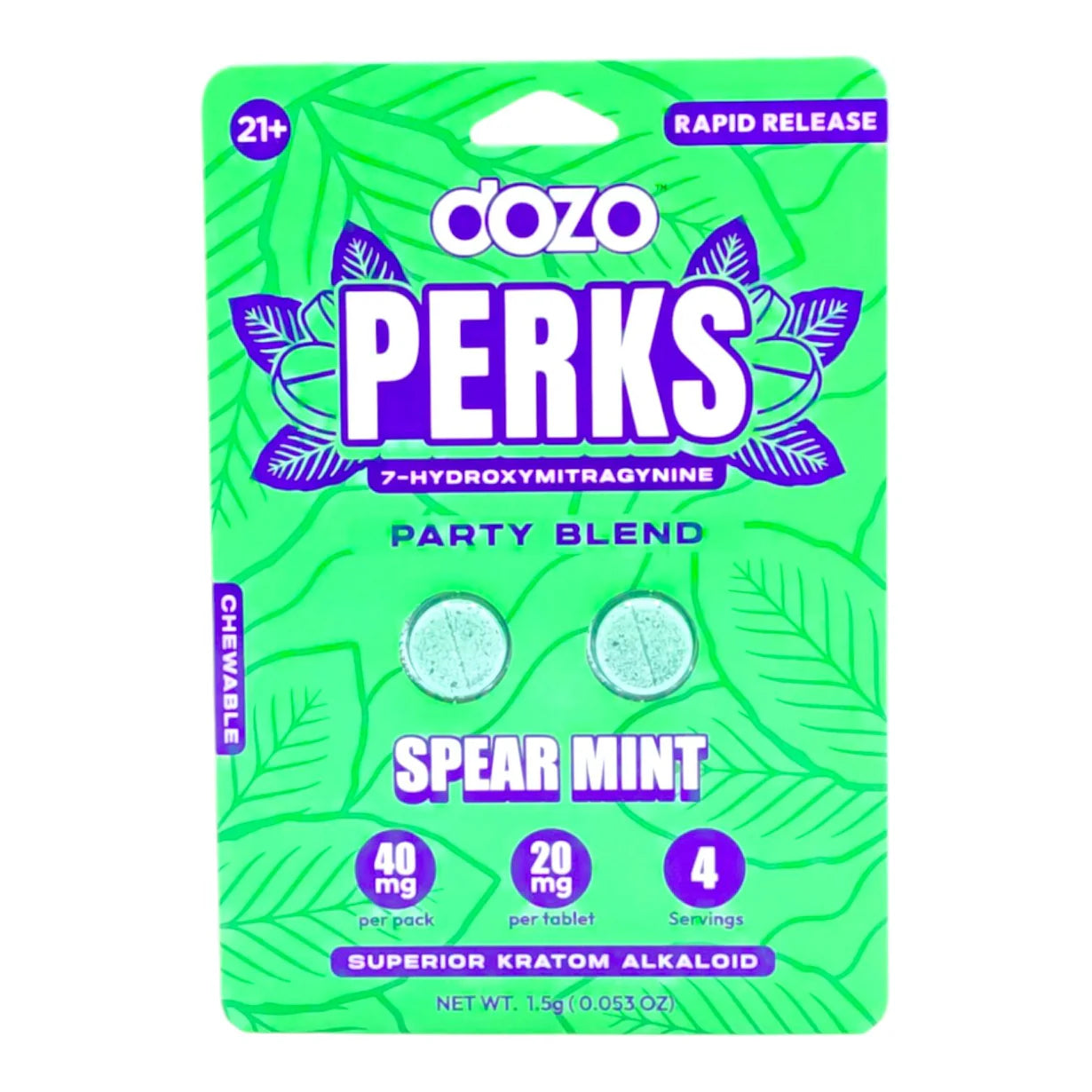 Dozo Perks Spear Cherry 40mg per pack 1.5g - Spearmint image