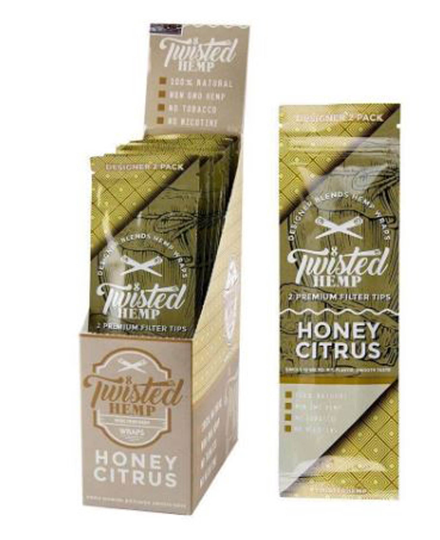 Twisted Hemp Wraps Designer Blends 25ct - Organic Honey Citrus image