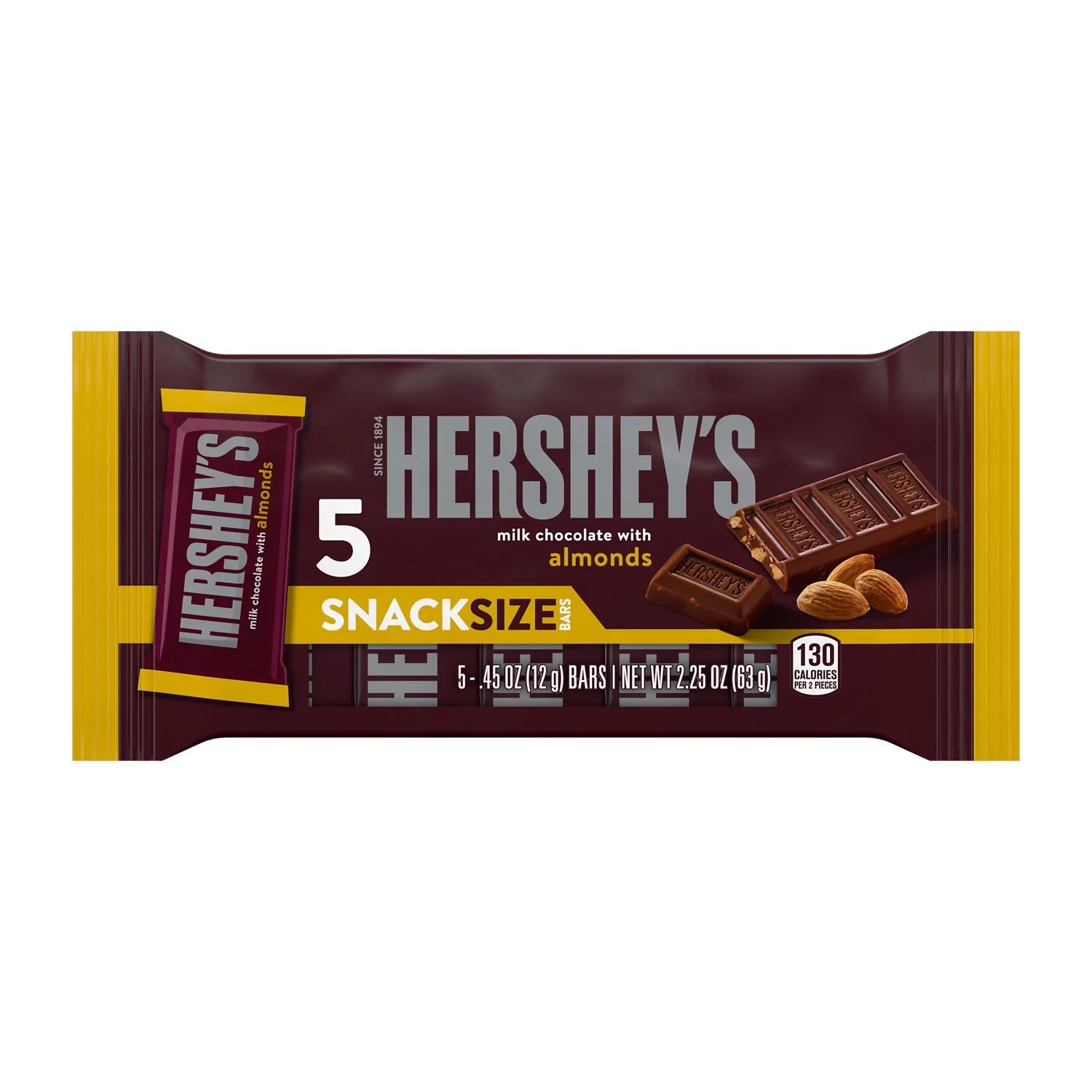 Hershey's Milk Chocolate With Almonds 5ct Snack Pack 3oz image 1