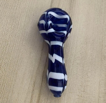 Blue White Stripe Pipe image 1