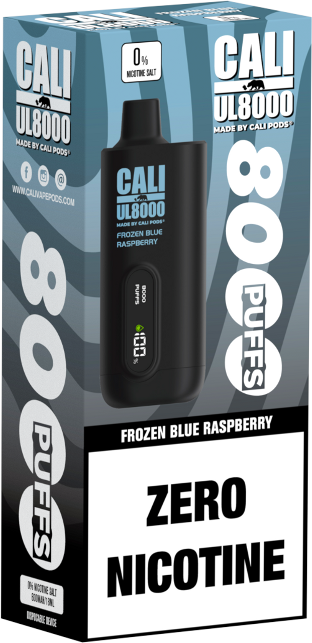 Cali Ultra 8k ZERO NICOTINE 0% - Frozen Blue Raspberry image