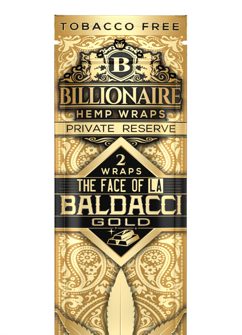 Billionaire Hemp Wraps Single Pouch - Baldacci Gold image