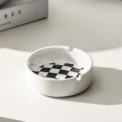 Chess Design Ceramic Round image 1