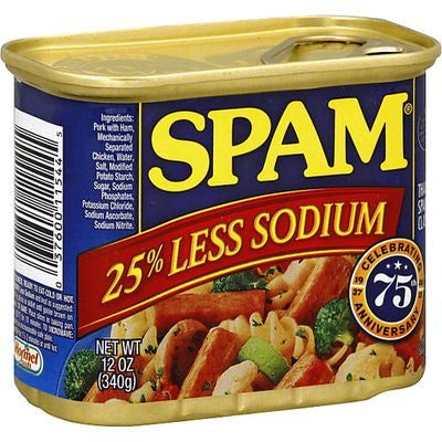 Spam 25% Less Sodium 12 oz image 1