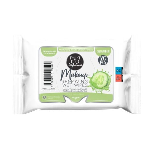 Makeup Papilion Removing Wet Wipes 20pcs - Cucumber image